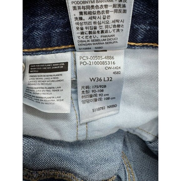 Levis 505 Jeans Men’s 36x32 Blue Regular Straight Leg Denim Medium Wash - Picture 6 of 9